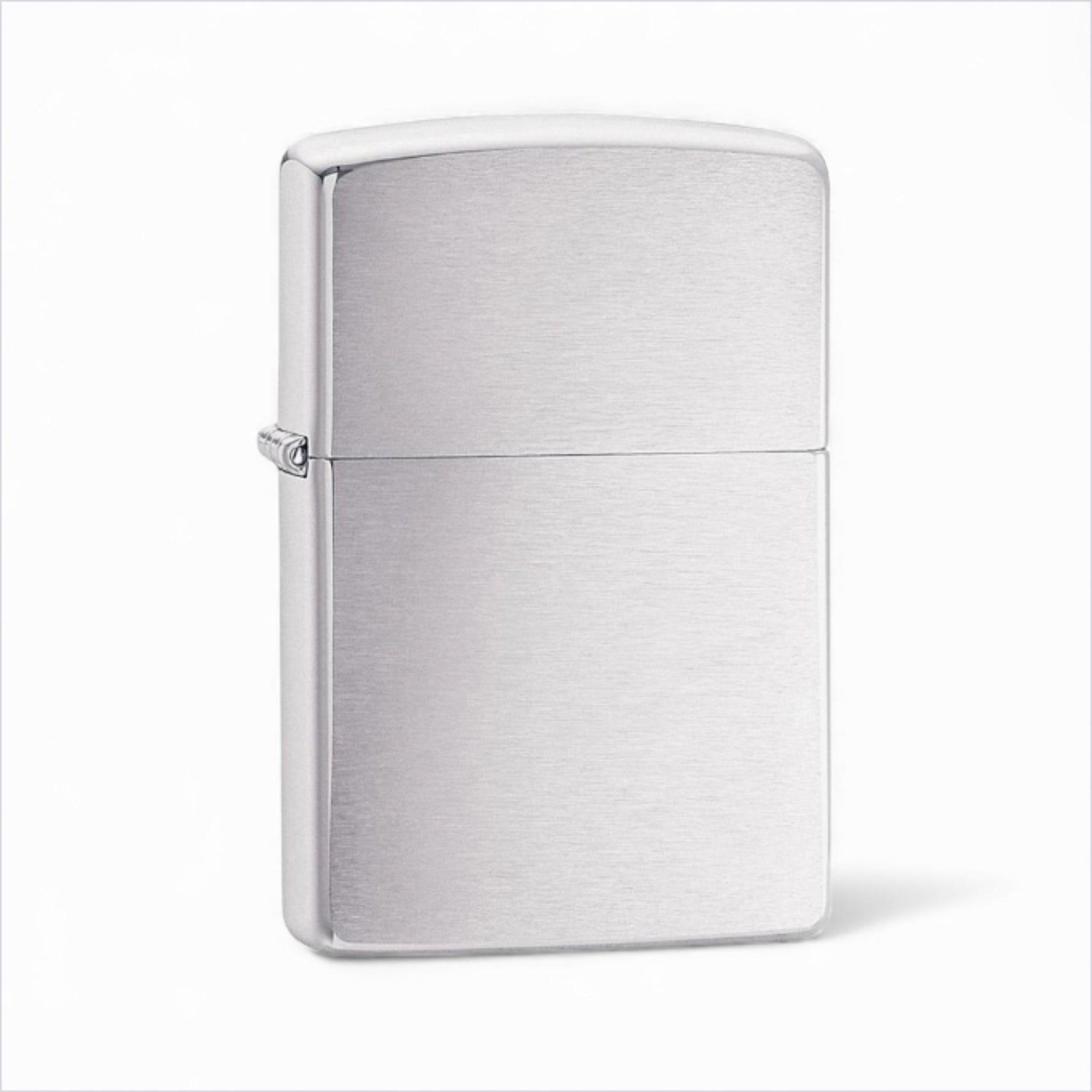 Zippo 200 brushed chrome windproof lighter with horizontal grain finish