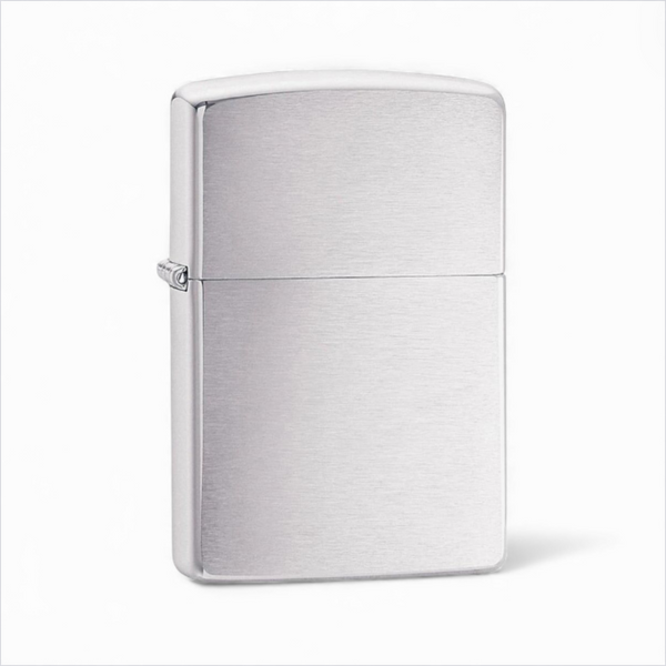 Zippo 200 brushed chrome windproof lighter with horizontal grain finish
