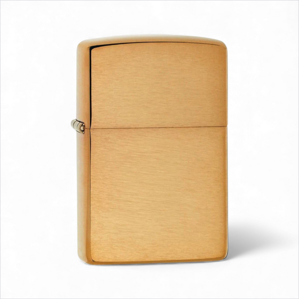 Zippo 204B brushed brass windproof lighter with horizontal grain finish