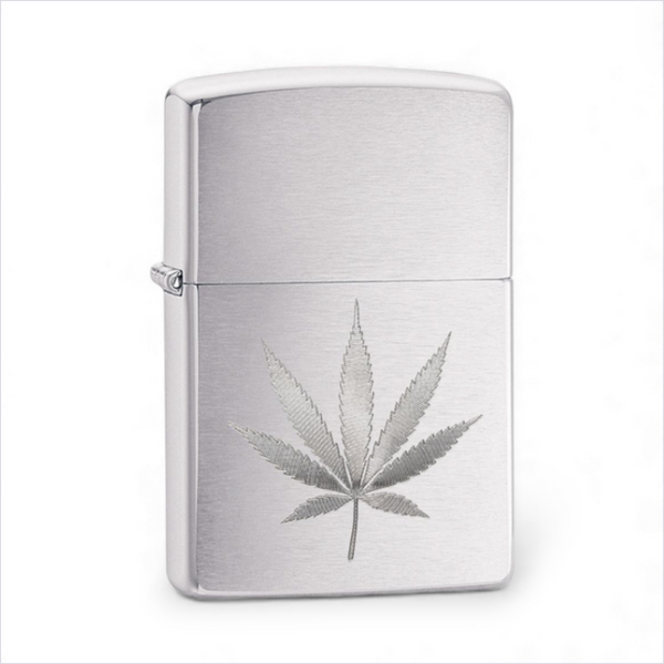 Zippo 29587 brushed chrome windproof lighter with engraved leaf design