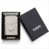 Zippo brushed chrome leaf design lighter in official Zippo gift box