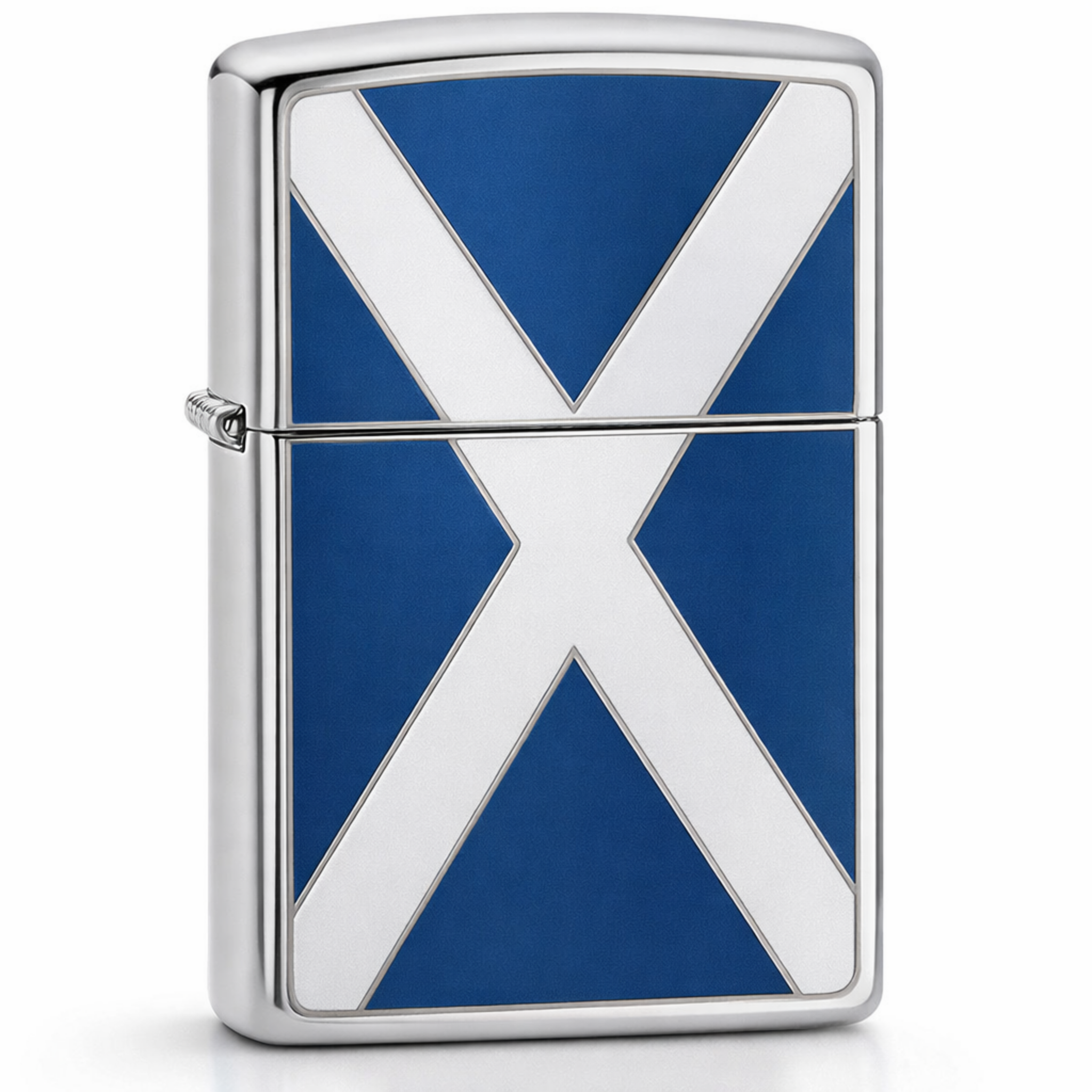 Zippo Scottish Saltire flag windproof lighter with blue and white emblem design