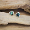 Silver and Shell Heart Stud Earrings