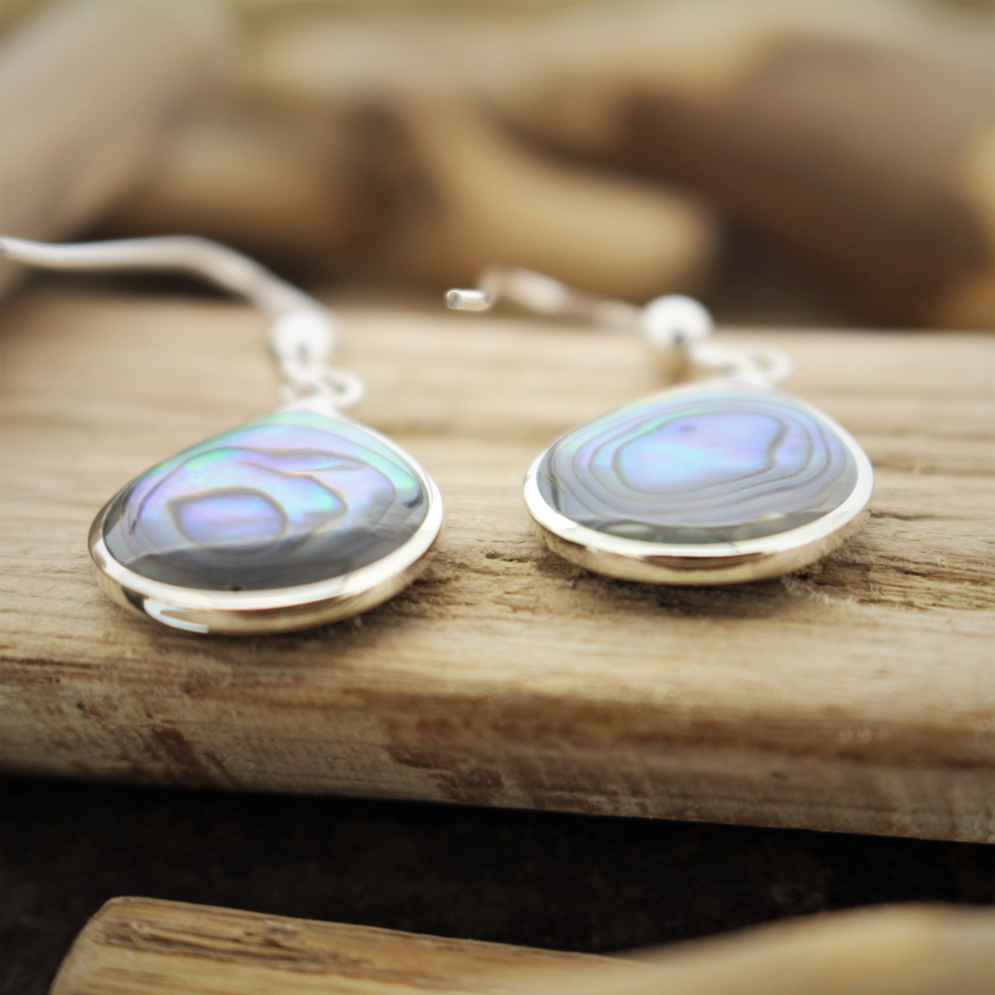 Abalone Pear Drop Earrings