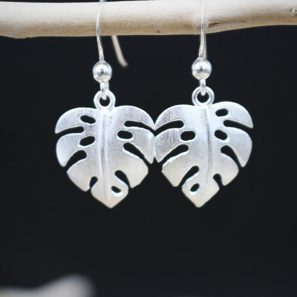 Matt Leaf Hook Earrings