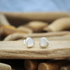 Silver and Shell Heart Stud Earrings