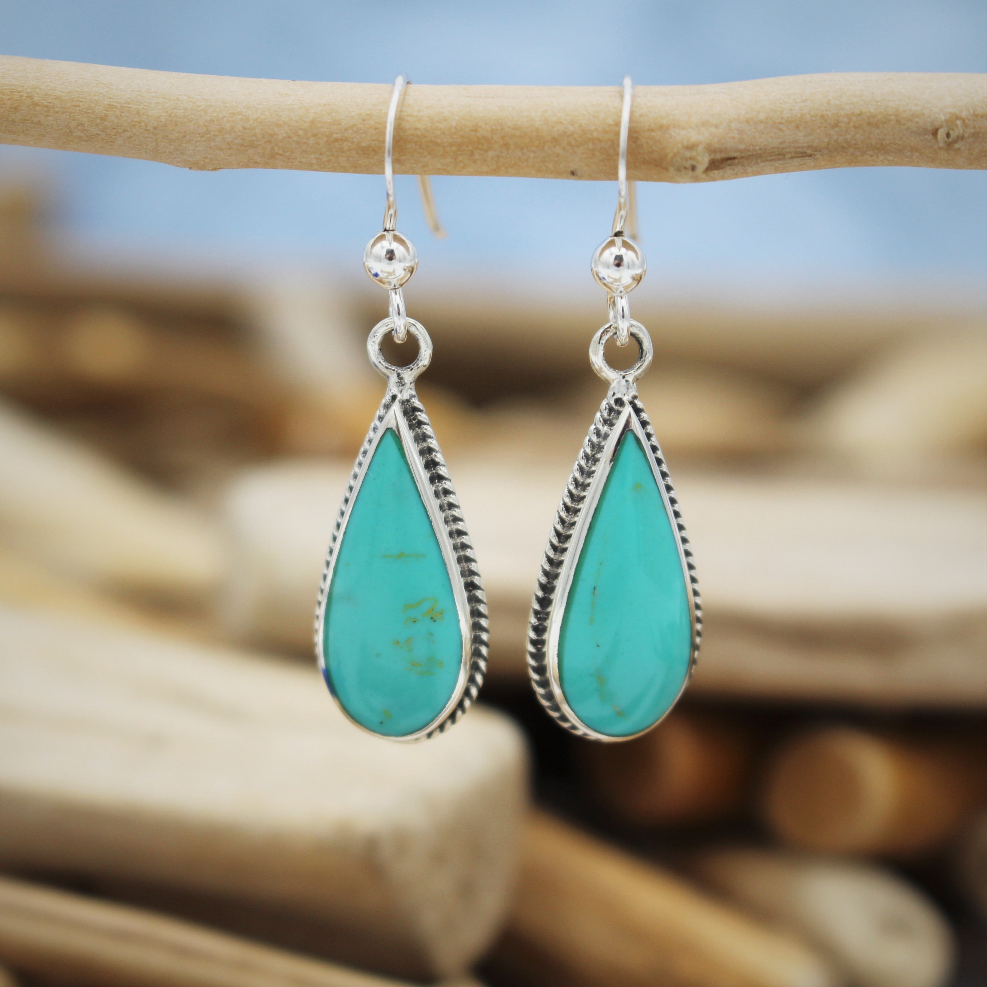 Silver Droplet Hook Earrings