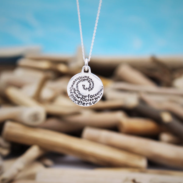 'Ocean Water Surf' Silver Pendant