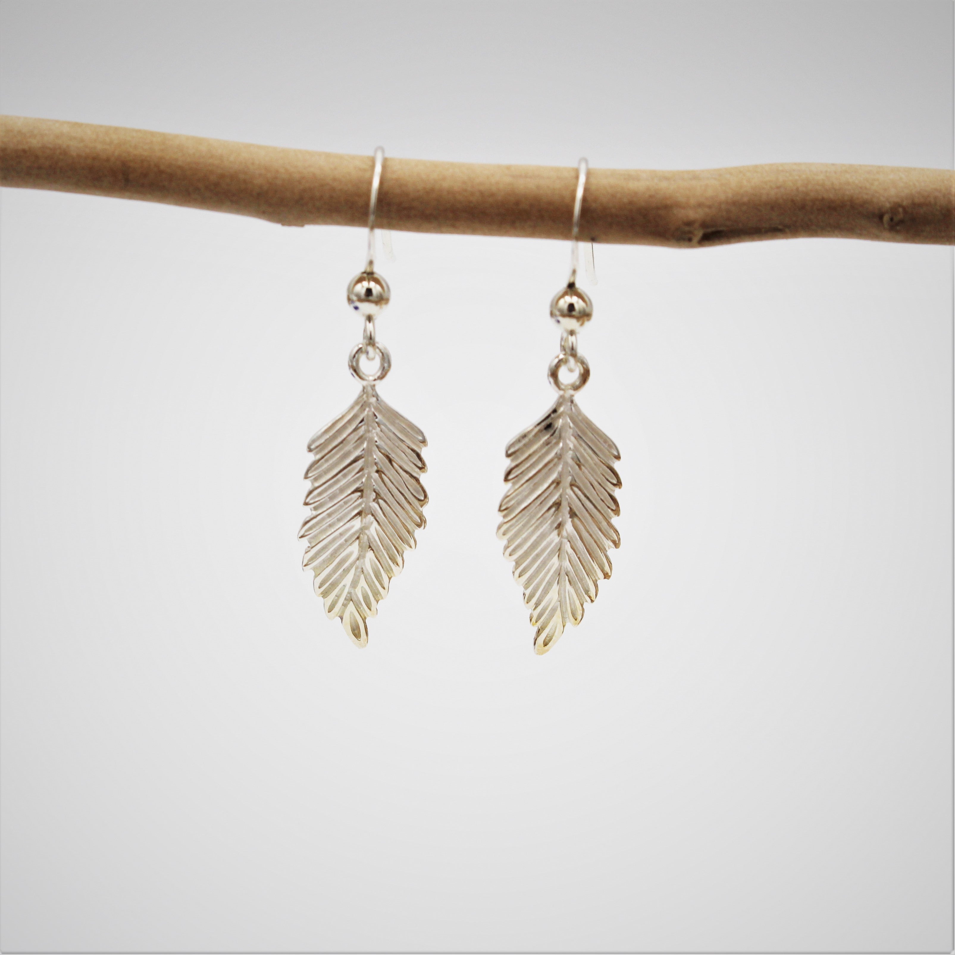 Silver Leaf Hook Earrings