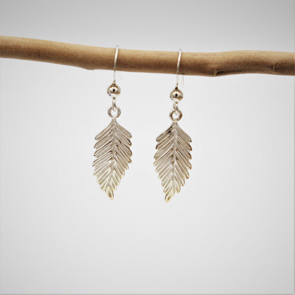 Silver Leaf Hook Earrings