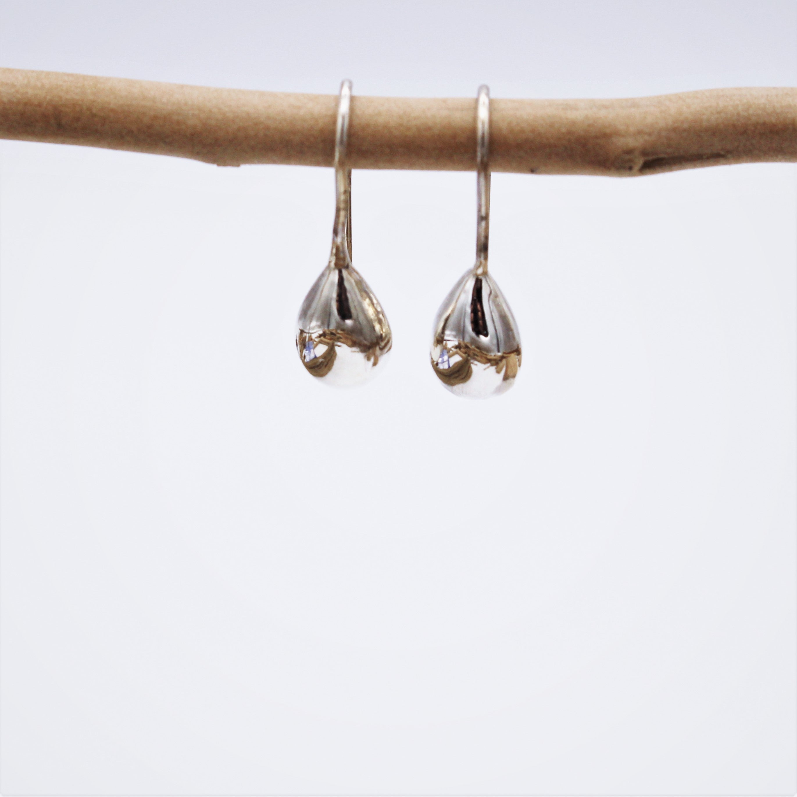 Silver Teardrop Hook Earrings