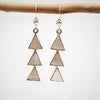Silver and Shell Triangle Hook Earrings