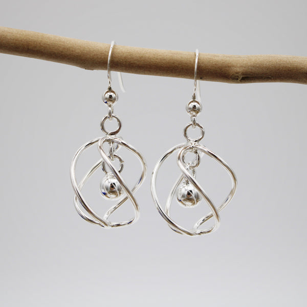 Silver Spiral Hook Earrings