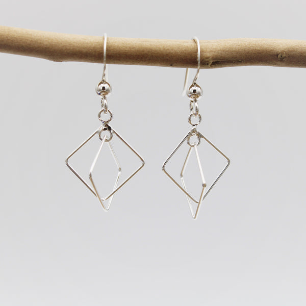 Silver Square Earrings