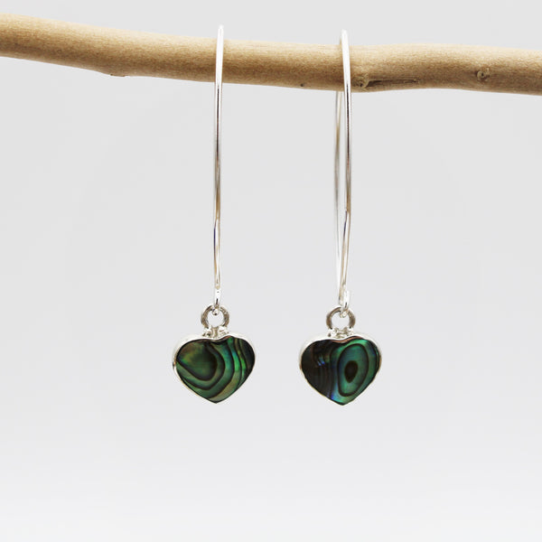 Silver Shell Heart Hook Earrings