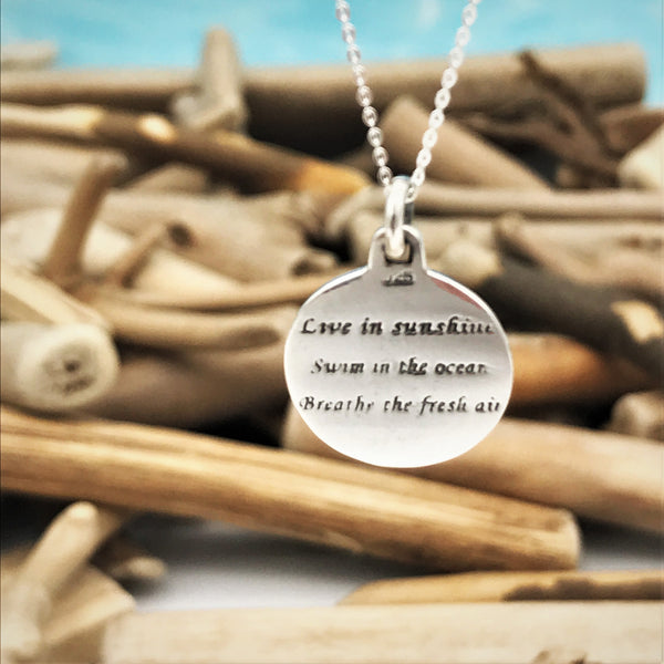 'Ocean Water Surf' Silver Pendant