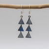 Silver and Shell Triangle Hook Earrings