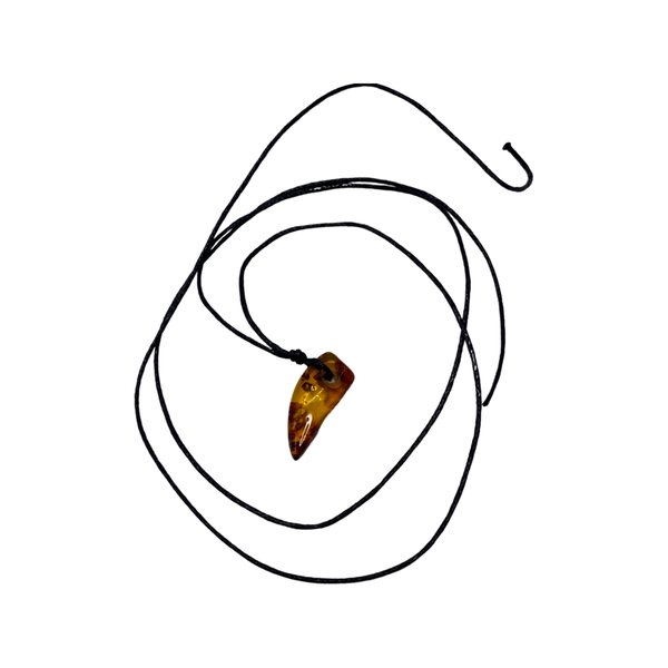 Amber Tooth Shaped Pendant