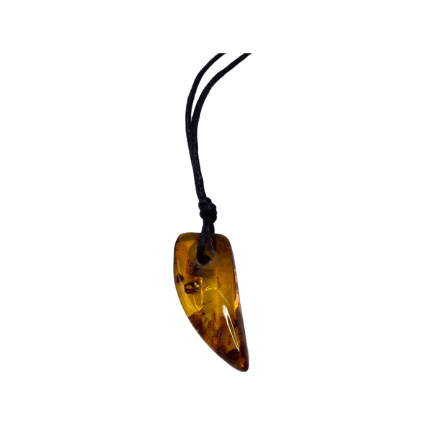 Amber Tooth Shaped Pendant